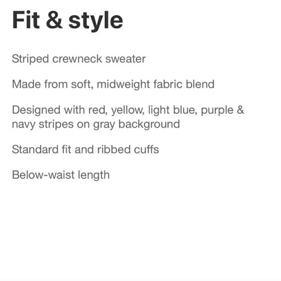 NWOT Striped Crewneck Sweater - LaLigne × Target Gray/Red/Blue size XL - Picture 4 of 6